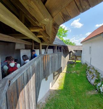 Sprehod po lesenem obrambnem hodniku Tabora nad Cerovim
